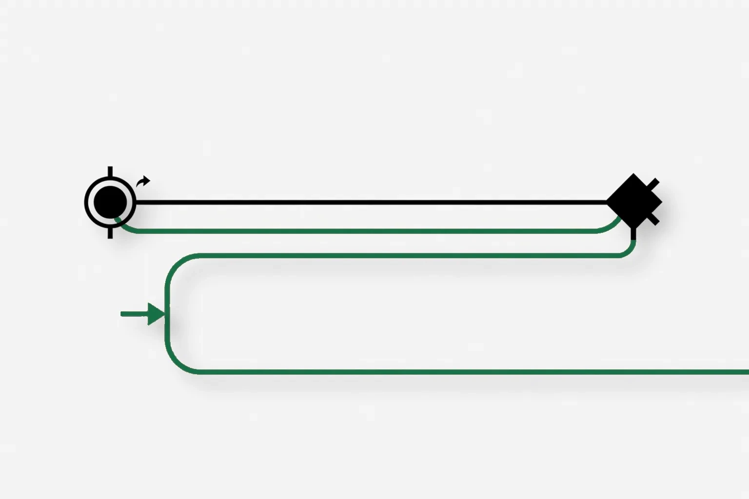 A long timeline from click to conversion with a green return line looping back underneath, showing a late outcome fed back to the campaign that earned it.